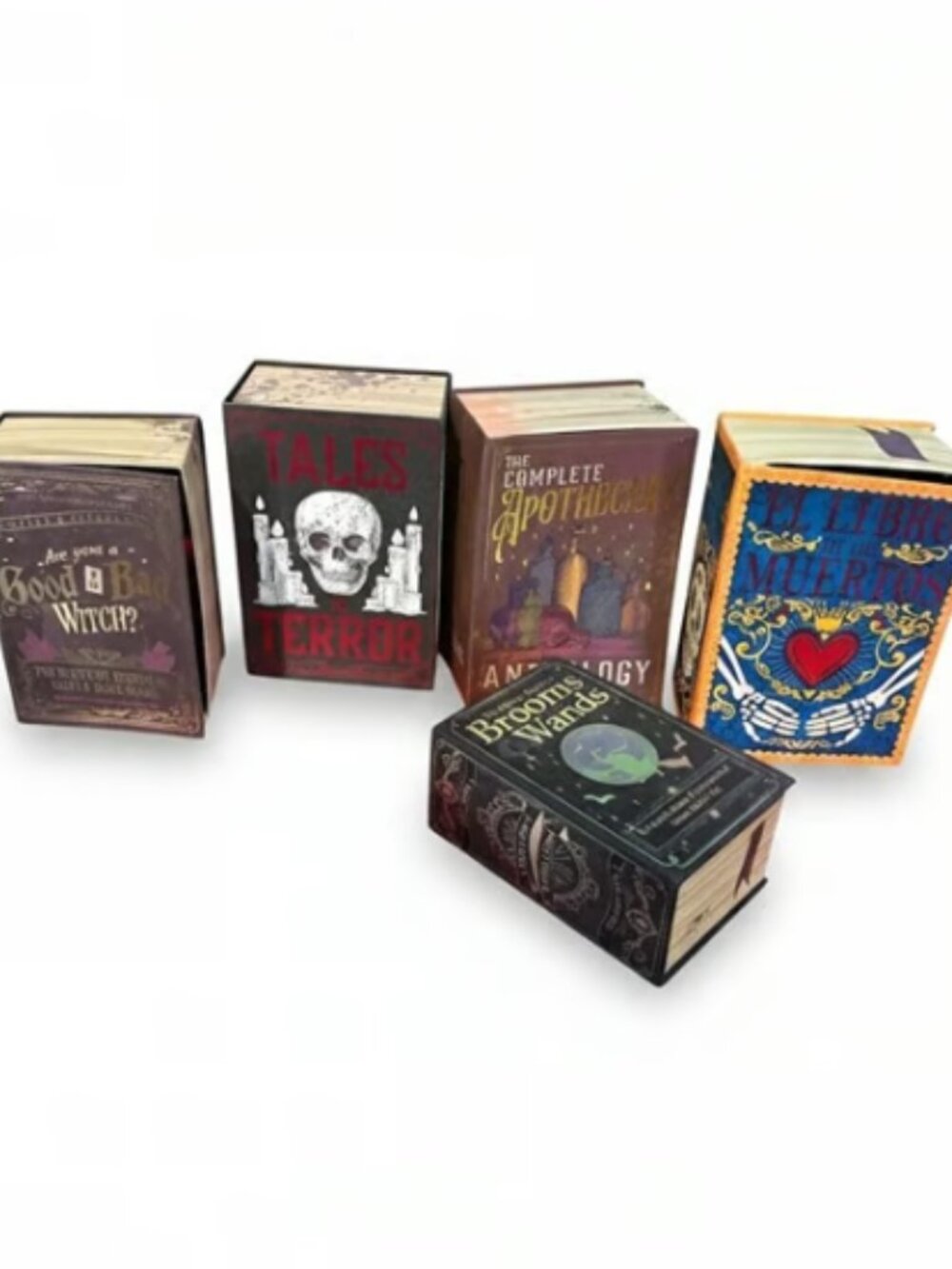 Halloween Gothic Faux Book Box Set – 5 Piece Nesting Storage Decor
